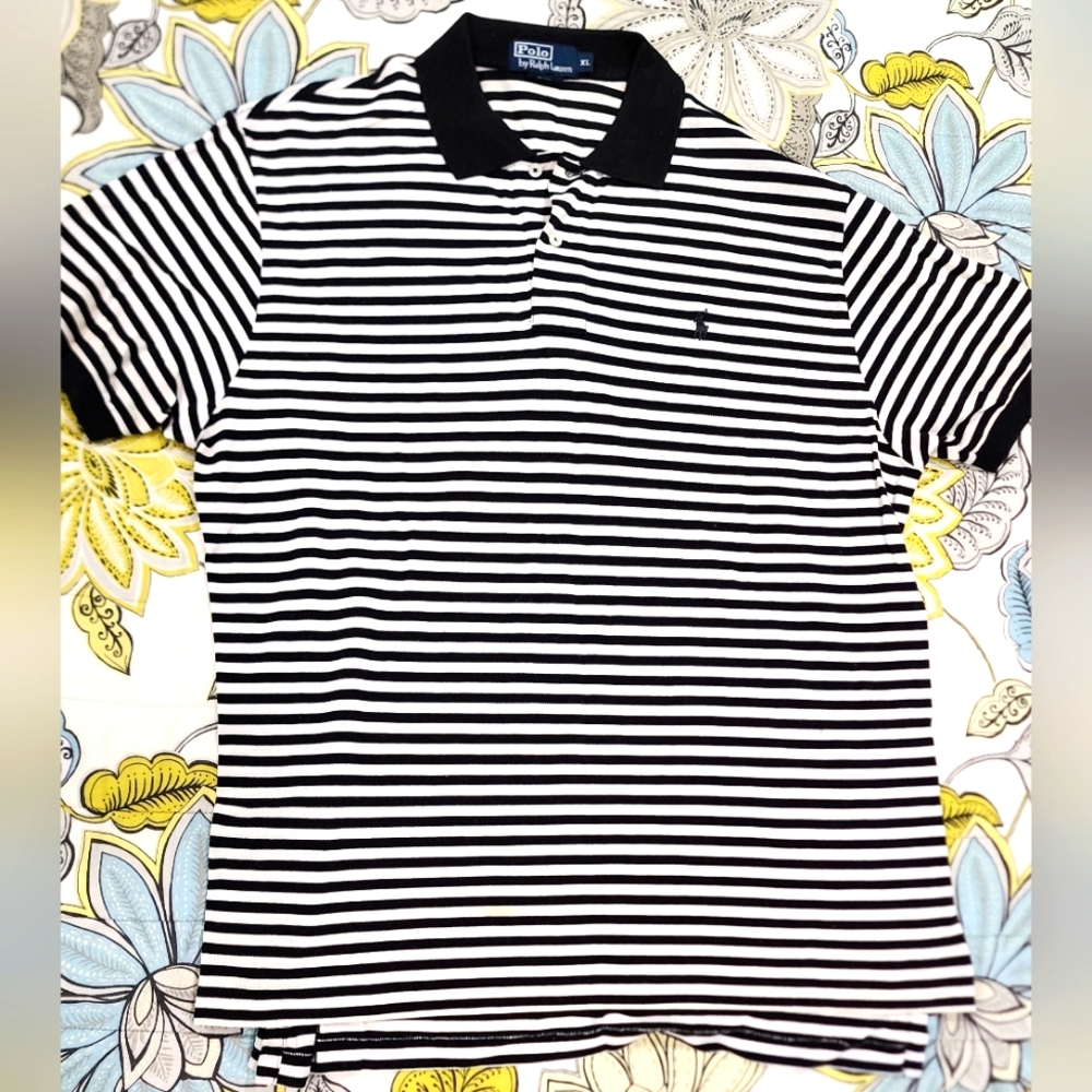 Ralph Lauren Classic Stripe Polo sz L
